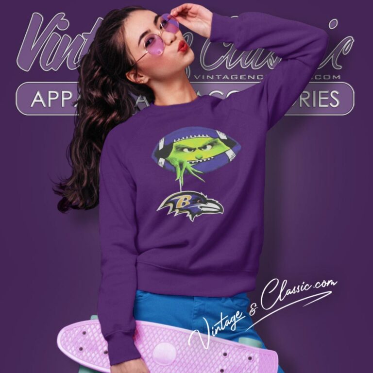 Ew People The Grinch Hold Baltimore Ravens Logo Sweatshirt Ew People The Grinch Hold Baltimore Ravens Logo Sweatshirt