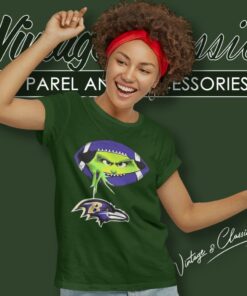 Ew People The Grinch Hold Baltimore Ravens Logo Women T Shirt