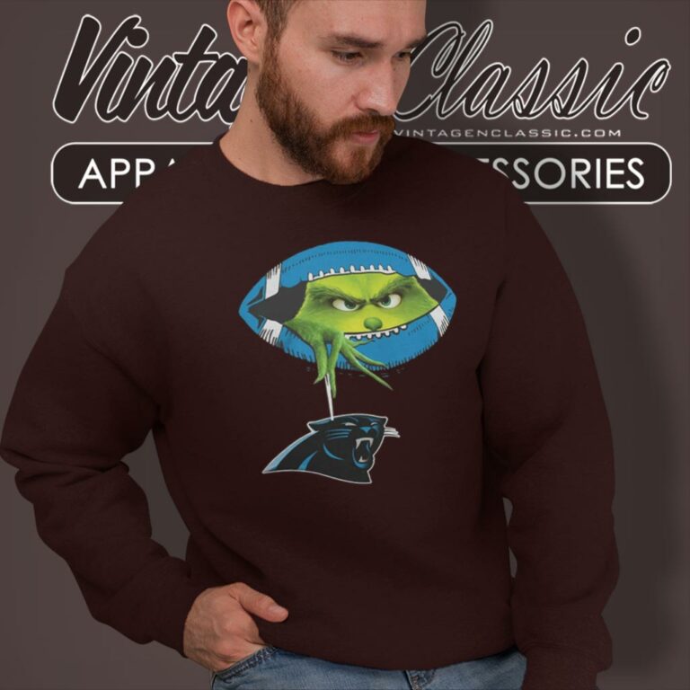 Ew People The Grinch Hold Carolina Panthers Logo Sweatshirt Ew People The Grinch Hold Carolina Panthers Logo Sweatshirt