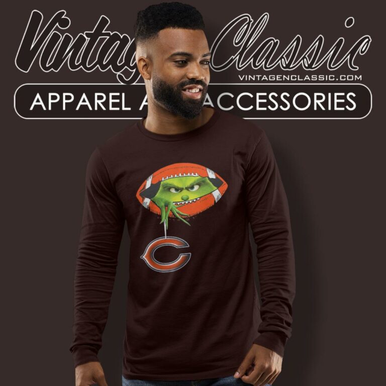 Ew People The Grinch Hold Chicago Bears Logo Long Sleeve Tee Ew People The Grinch Hold Chicago Bears Logo Long Sleeve Tee