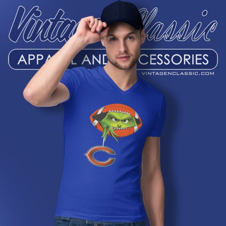 Ew People The Grinch Hold Chicago Bears Logo V Neck TShirt Ew People The Grinch Hold Chicago Bears Logo V Neck TShirt