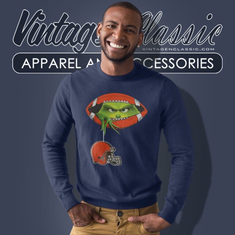 Ew People The Grinch Hold Cleveland Browns Logo Sweatshirt Ew People The Grinch Hold Cleveland Browns Logo Sweatshirt