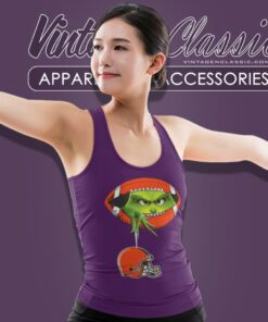 Ew People The Grinch Hold Cleveland Browns Logo Tank Top Racerback