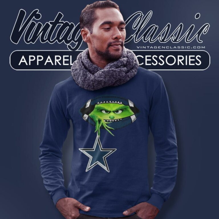 Ew People The Grinch Hold Dallas Cowboys Logo Long Sleeve Tee Ew People The Grinch Hold Dallas Cowboys Logo Long Sleeve Tee