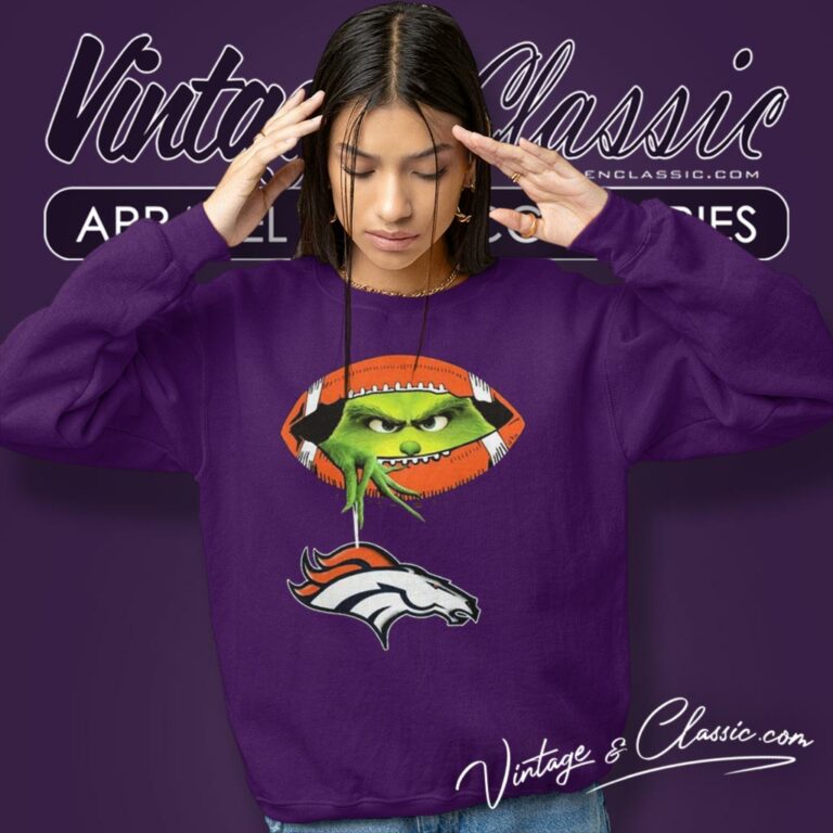 Ew People The Grinch Hold Denver Broncos Logo Sweatshirt Ew People The Grinch Hold Denver Broncos Logo Sweatshirt