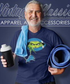 Ew People The Grinch Hold Detroit Lions Logo V Neck TShirt