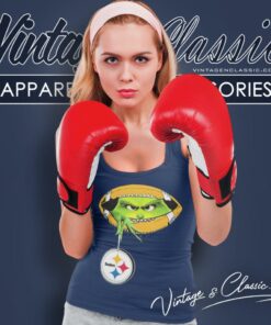 Ew People The Grinch Hold Pittsburgh Steelers Logo Tank Top Racerback