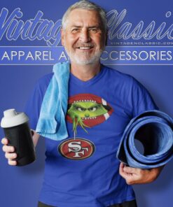 Ew People The Grinch Hold San Francisco 49ers Logo V Neck TShirt