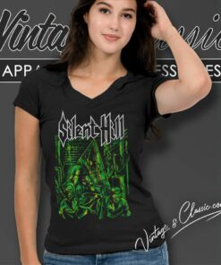 Exhume The Wretched Green Silent Hill V Neck TShirt