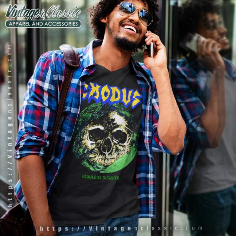 Exodus Shirt 1989 Exodus Fabulous Disaster Tour V Neck TShirt Exodus Shirt 1989 Exodus Fabulous Disaster Tour V Neck TShirt