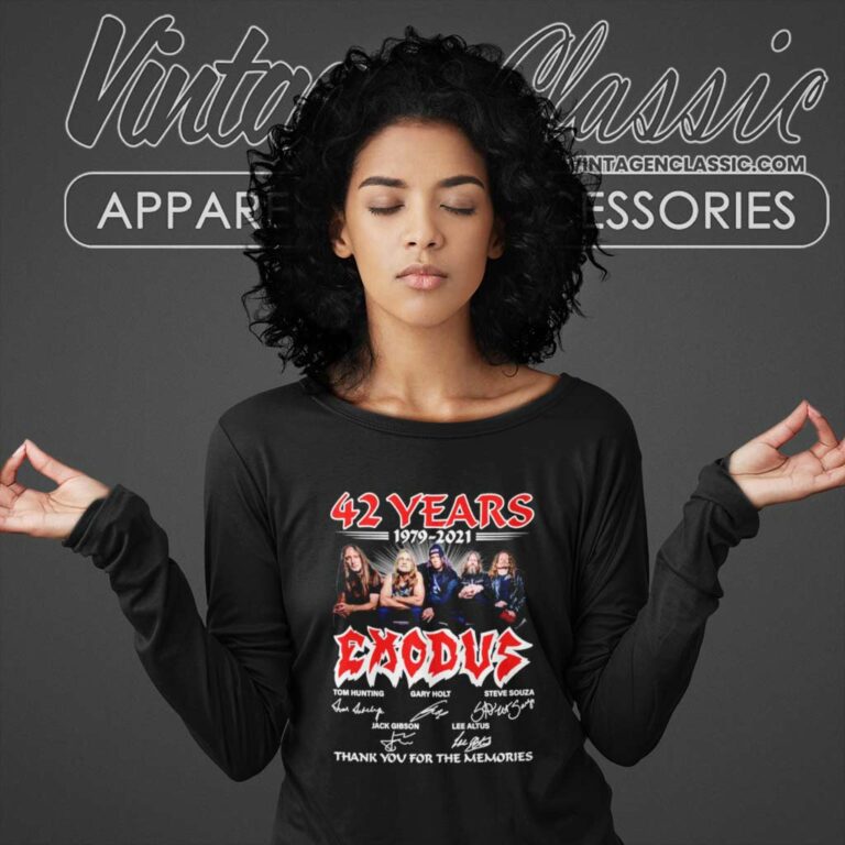 Exodus Shirt American Thrash Metal Band 42 Years Signature Long Sleeve Tee Exodus Shirt American Thrash Metal Band 42 Years Signature Long Sleeve Tee