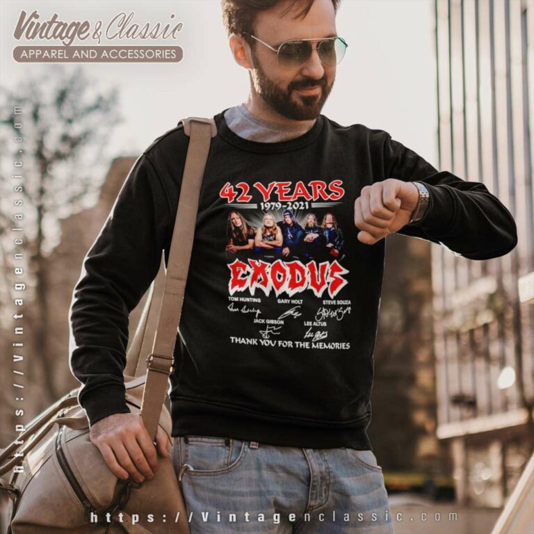 Exodus Shirt American Thrash Metal Band 42 Years Signature Sweatshirt Exodus Shirt American Thrash Metal Band 42 Years Signature Sweatshirt
