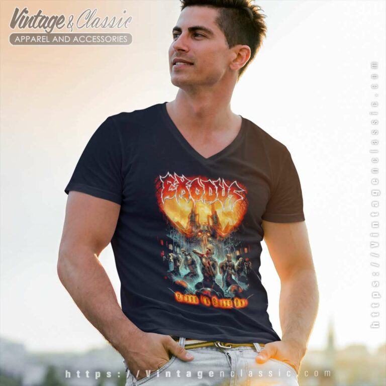Exodus Shirt Blood In Blood Out V Neck TShirt Exodus Shirt Blood In Blood Out V Neck TShirt