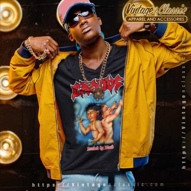 Exodus Shirt Bonded By Blood 1985 V Neck TShirt Exodus Shirt Bonded By Blood 1985 V Neck TShirt