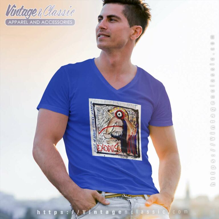 Exodus Shirt Force Of Habit V Neck TShirt Exodus Shirt Force Of Habit V Neck TShirt