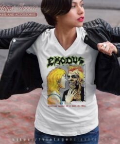 Exodus Shirt Spitting Images Of A Man In Hell V Neck TShirt