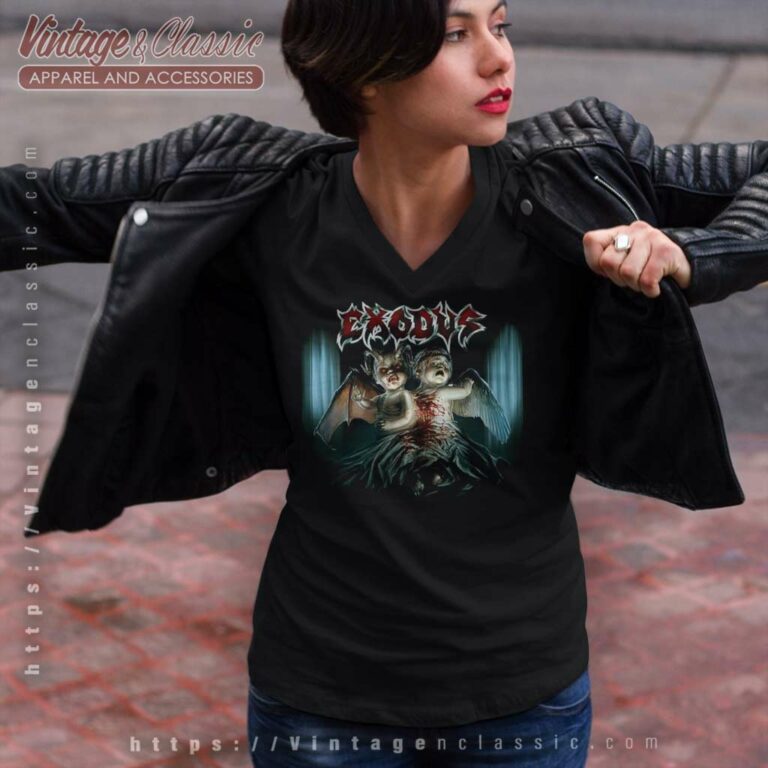 Exodus Shirt The Beatings Will Continue V Neck TShirt Exodus Shirt The Beatings Will Continue V Neck TShirt