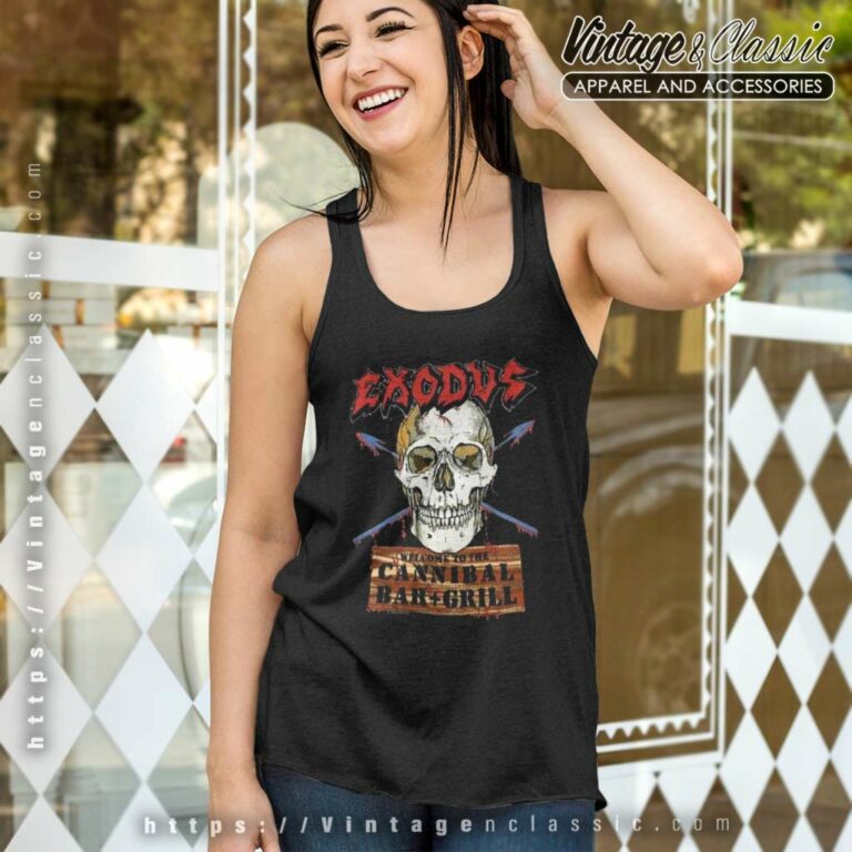 Exodus Shirt Welcome To The Cannibal Bar Grill Tank Top Racerback Exodus Shirt Welcome To The Cannibal Bar Grill Tank Top Racerback