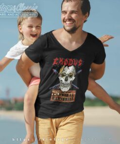 Exodus Shirt Welcome To The Cannibal Bar Grill V Neck TShirt
