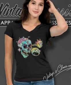 Eyeball Skull Rick And Morty V Neck TShirt