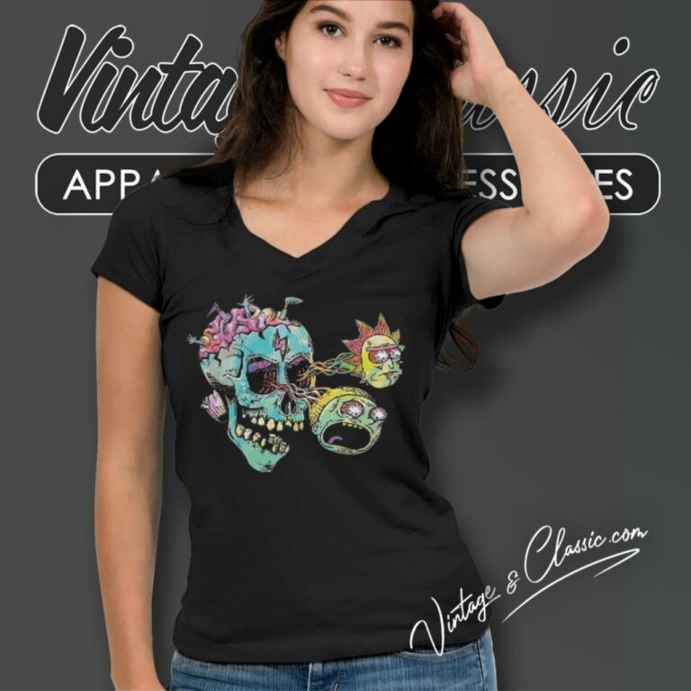 Eyeball Skull Rick And Morty V Neck TShirt Eyeball Skull Rick And Morty V Neck TShirt
