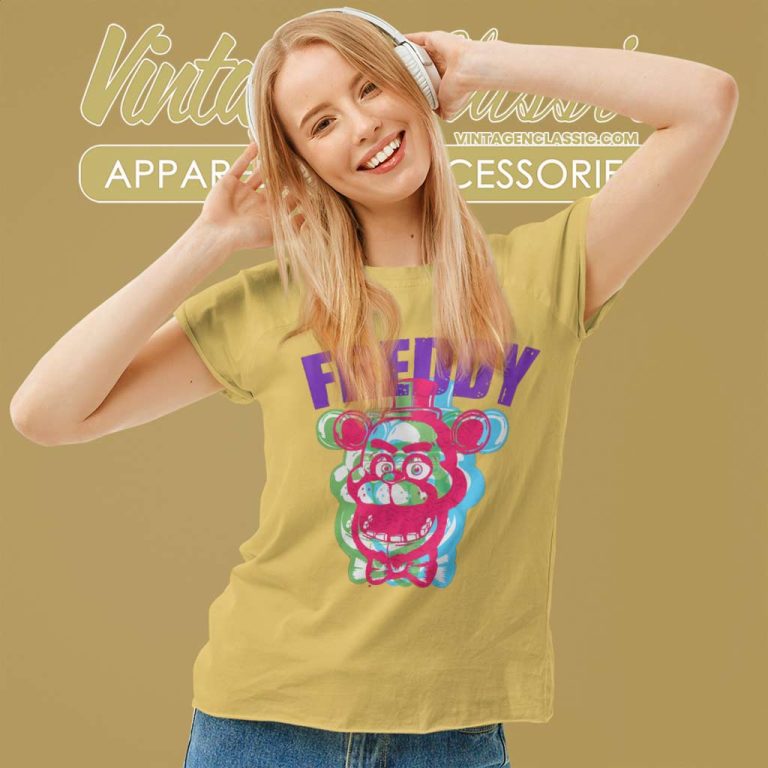 FNAF Multi Colored Freddys Women TShirt FNAF Multi Colored Freddys Women TShirt