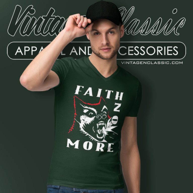 Faith No More Dog Slim V Neck TShirt Faith No More Dog Slim V Neck TShirt