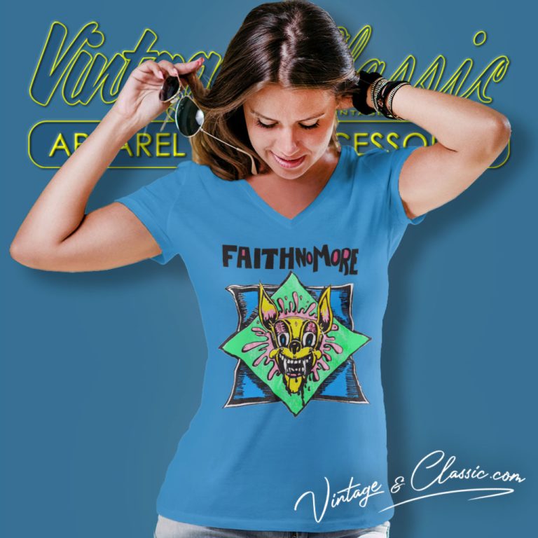 Faith No More Kozik V Neck TShirt Faith No More Kozik V Neck TShirt