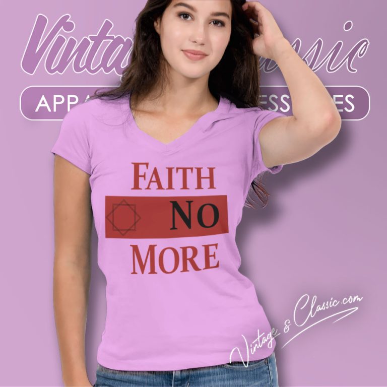 Faith No More Printed V Neck TShirt Faith No More Printed V Neck TShirt