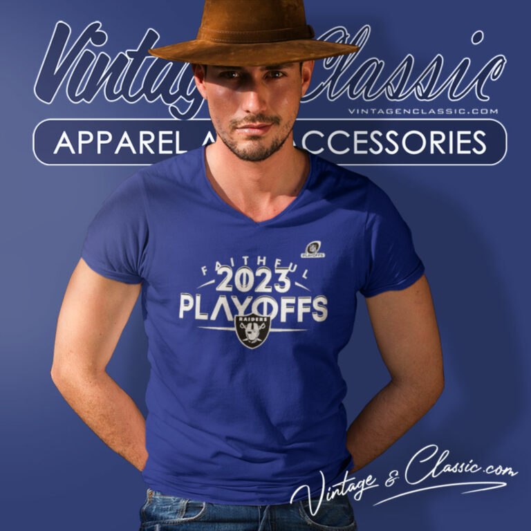 Faithful Las Vegas Raiders Nfl Playoffs 2023 V Neck TShirt Faithful Las Vegas Raiders Nfl Playoffs 2023 V Neck TShirt