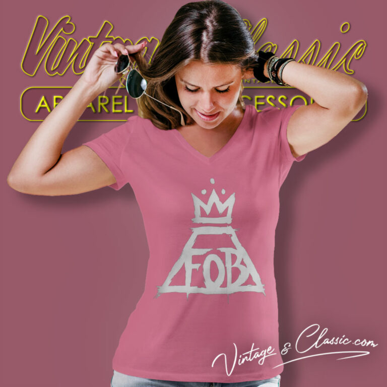 Fall Out Boy Crown Logo V Neck TShirt Fall Out Boy Crown Logo V Neck TShirt