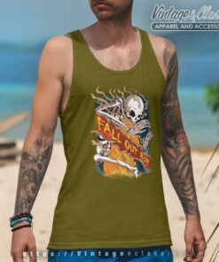Fall Out Boy Fire Skeleton Logo Tank Top Racerback