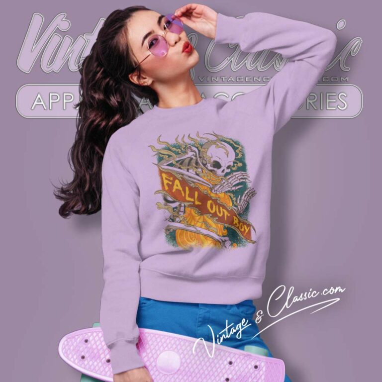 Fall Out Boy Fire Skeleton Sweatshirt Fall Out Boy Fire Skeleton Sweatshirt