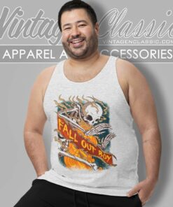 Fall Out Boy Fire Skeleton Tank Top Racerback
