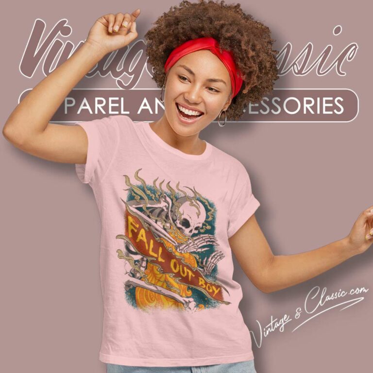 Fall Out Boy Fire Skeleton Women TShirt Fall Out Boy Fire Skeleton Women TShirt