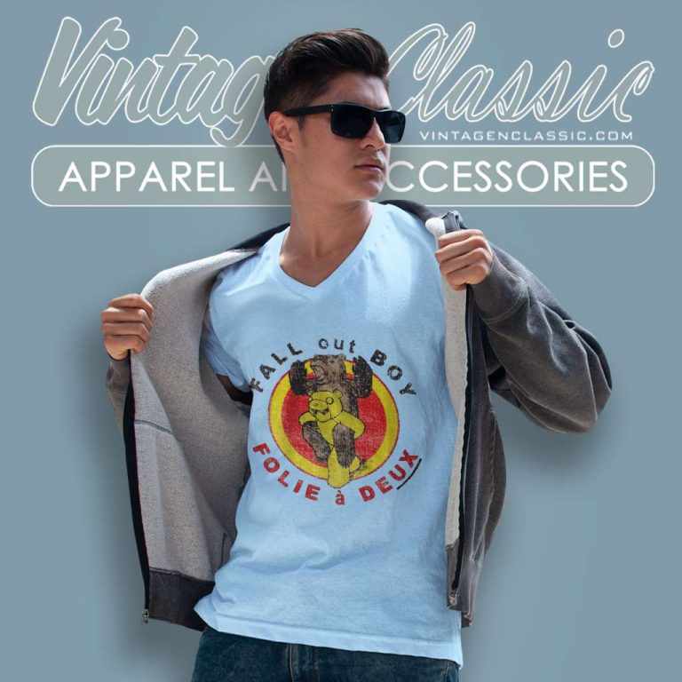Fall Out Boy Shirt Folie A Deux V Neck TShirt Fall Out Boy Shirt Folie A Deux V Neck TShirt