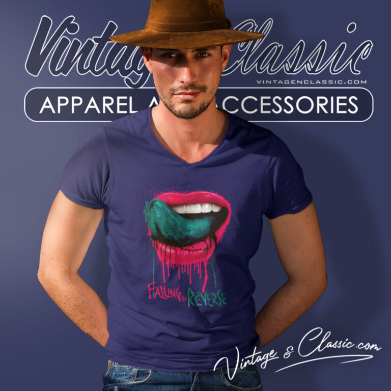 Falling In Reverse Lips V Neck TShirt Falling In Reverse Lips V Neck TShirt
