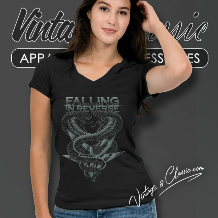 Falling In Reverse Shirt Dueling Snake V Neck TShirt Falling In Reverse Shirt Dueling Snake V Neck TShirt