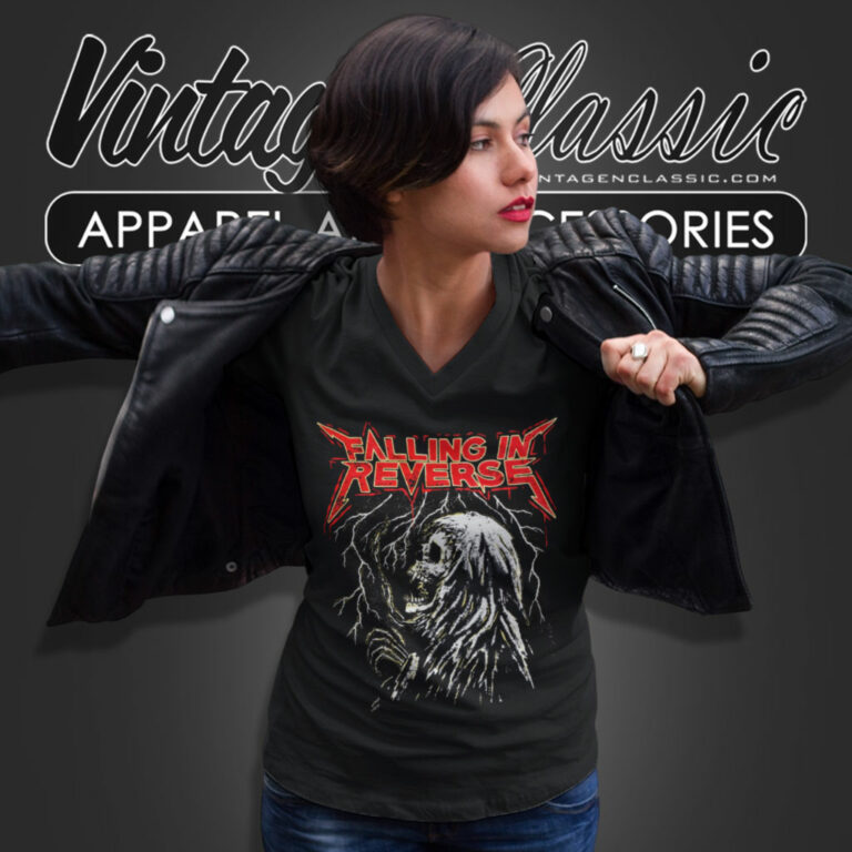 Falling In Reverse Shirt Electric Skeleton V Neck TShirt Falling In Reverse Shirt Electric Skeleton V Neck TShirt