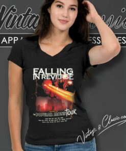 Falling In Reverse Shirt Popular Monstour 6 Falling In Reverse Shirt Popular Monstour V Neck TShirt