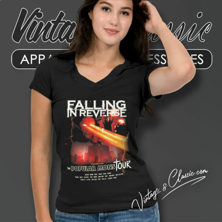 Falling In Reverse Shirt Popular Monstour V Neck TShirt Falling In Reverse Shirt Popular Monstour V Neck TShirt