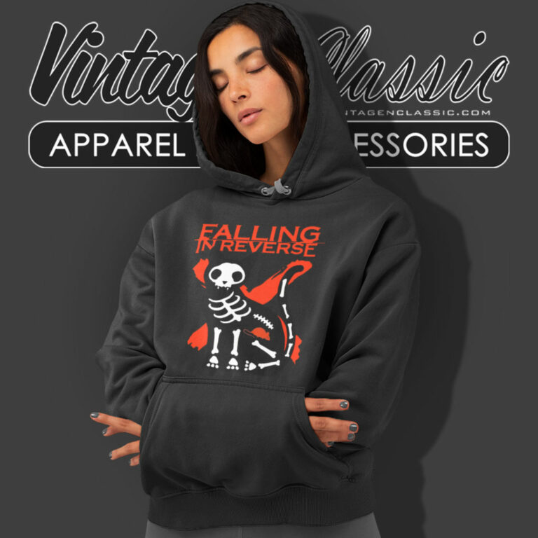 Falling In Reverse Shirt Skeleton Cat Hoodie Falling In Reverse Shirt Skeleton Cat Hoodie