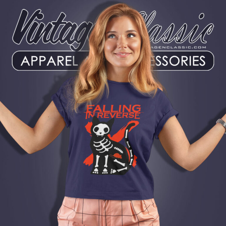 Falling In Reverse Shirt Skeleton Cat Women T Shirt Falling In Reverse Shirt Skeleton Cat Women T Shirt