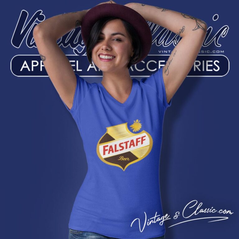 Falstaff Beer Shield Beer V Neck TShirt Falstaff Beer Shield Beer V Neck TShirt