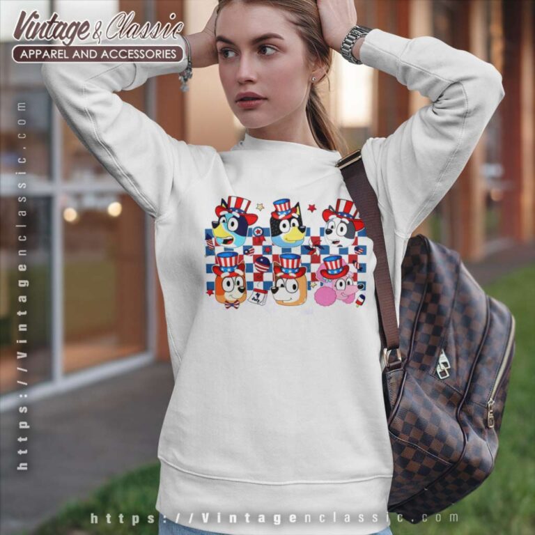 Family Bluey American Patriotic July 4th Sweatshirt Family Bluey American Patriotic July 4th Sweatshirt