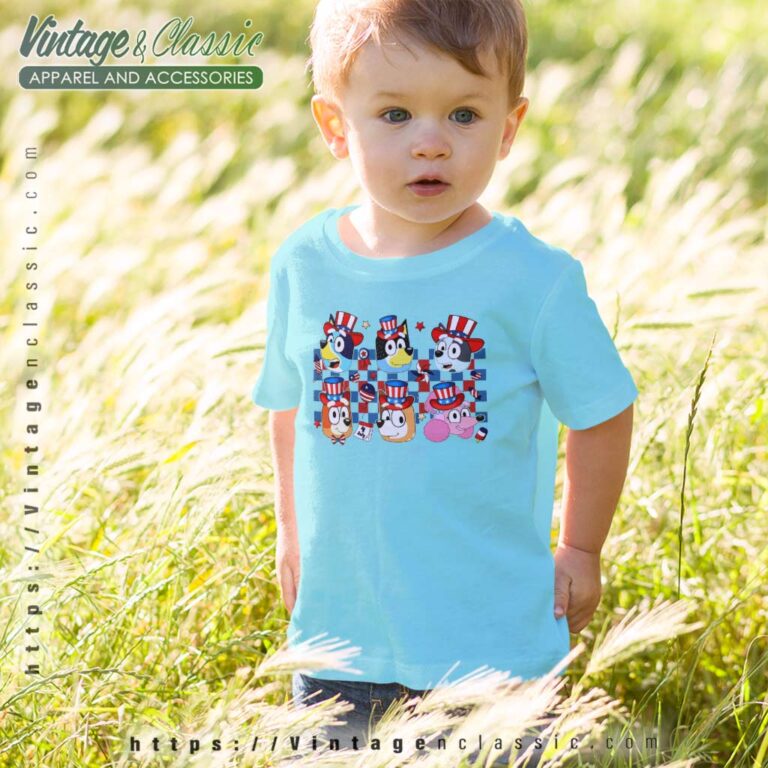 Family Bluey American Patriotic July 4th kids Tshirt Family Bluey American Patriotic July 4th kids Tshirt