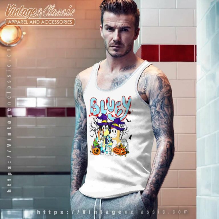 Family Bluey And Bingo Halloween Tank Top Racerback Family Bluey And Bingo Halloween Tank Top Racerback