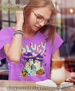 Family Bluey And Bingo Halloween Shirt 7 Family Bluey And Bingo Halloween Women TShirt