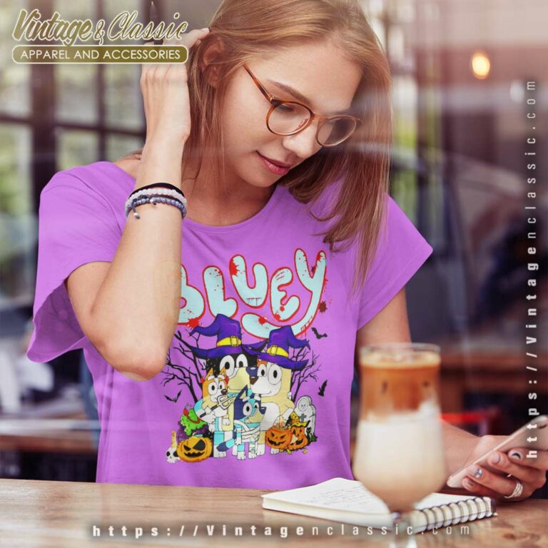 Family Bluey And Bingo Halloween Women TShirt Family Bluey And Bingo Halloween Women TShirt