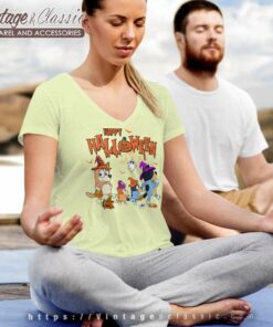 Family Bluey Halloween Shirt Gift For Blueys Fan V Neck TShirt